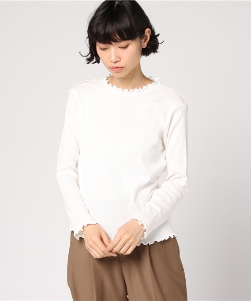 bulle de savon（ビュルデサボン）の「＊30/-テレコ　ハイネック プルオーバー（Tシャツ/カットソー・レディース・グレー/ブラック/グリーン/キナリ/ライトグレー/その他/ホワイト・FREE）」の2枚目の写真