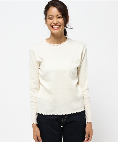 bulle de savon（ビュルデサボン）の「＊30/-テレコ　ハイネック プルオーバー（Tシャツ/カットソー・レディース・グレー/ブラック/グリーン/キナリ/ライトグレー/その他/ホワイト・FREE）」の8枚目の写真