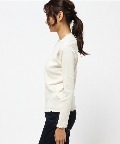 bulle de savon（ビュルデサボン）の「＊30/-テレコ　ハイネック プルオーバー（Tシャツ/カットソー・レディース・グレー/ブラック/グリーン/キナリ/ライトグレー/その他/ホワイト・FREE）」の9枚目の写真