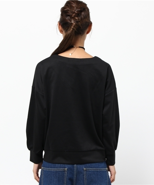 RAY CASSIN（レイカズン）の「Ｖネックポンチ　プルオーバーチョーカーセット（Tシャツ/カットソー・レディース・ブラウン/ブラック/グレイッシュベージュ/ピンク・FREE）」の12枚目の写真