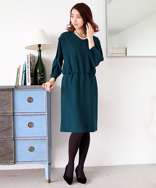 N.(N. Natural Beauty Basic)(エヌエヌナチュラルビューティーベーシック)の「テープフリルドルマンワンピース(ワンピース・レディース・ピンク/グリーン/ベージュ/ネイビー・MEDIUM)」の3枚目の写真