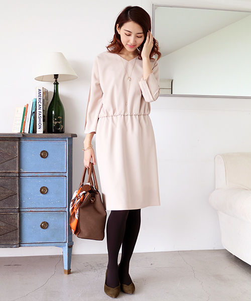 N.(N. Natural Beauty Basic)(エヌエヌナチュラルビューティーベーシック)の「テープフリルドルマンワンピース(ワンピース・レディース・ピンク/グリーン/ベージュ/ネイビー・MEDIUM)」の14枚目の写真