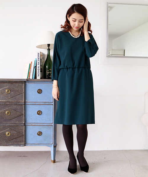 N.(N. Natural Beauty Basic)(エヌエヌナチュラルビューティーベーシック)の「テープフリルドルマンワンピース(ワンピース・レディース・ピンク/グリーン/ベージュ/ネイビー・MEDIUM)」の18枚目の写真