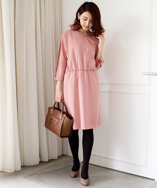 N.(N. Natural Beauty Basic)(エヌエヌナチュラルビューティーベーシック)の「テープフリルドルマンワンピース(ワンピース・レディース・ピンク/グリーン/ベージュ/ネイビー・MEDIUM)」の22枚目の写真