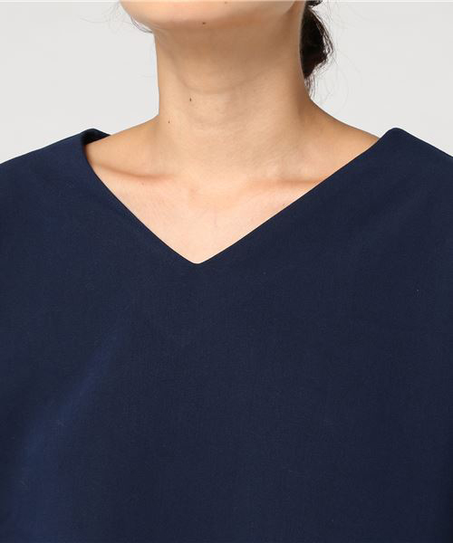 Emma Taylor（エマテイラー）の「バックロングトップス×リブニットスカート セットアップ（セットアップ・レディース・ネイビー/オフホワイト/ダークオレンジ・38/36）」の10枚目の写真