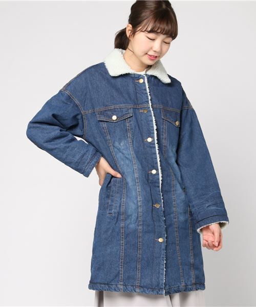 anap mimpi（アナップミンピ）の「インナーボアデニムロングコート