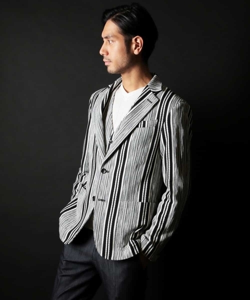 MICHEL KLEIN HOMME   （ミッシェルクランオム）の「スラブインレイストライプジャケット（テーラードジャケット・メンズ・ブラック・SMALL/MEDIUM/LARGE/X-LARGE）」の11枚目の写真