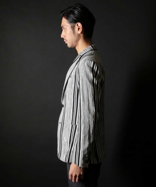 MICHEL KLEIN HOMME   （ミッシェルクランオム）の「スラブインレイストライプジャケット（テーラードジャケット・メンズ・ブラック・SMALL/MEDIUM/LARGE/X-LARGE）」の10枚目の写真