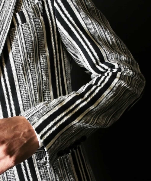 MICHEL KLEIN HOMME   （ミッシェルクランオム）の「スラブインレイストライプジャケット（テーラードジャケット・メンズ・ブラック・SMALL/MEDIUM/LARGE/X-LARGE）」の19枚目の写真