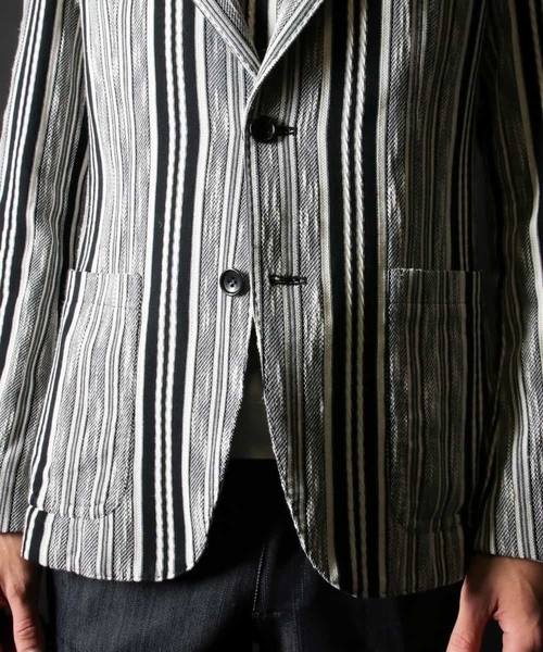 MICHEL KLEIN HOMME   （ミッシェルクランオム）の「スラブインレイストライプジャケット（テーラードジャケット・メンズ・ブラック・SMALL/MEDIUM/LARGE/X-LARGE）」の17枚目の写真