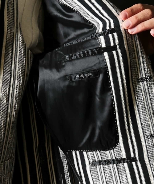 MICHEL KLEIN HOMME   （ミッシェルクランオム）の「スラブインレイストライプジャケット（テーラードジャケット・メンズ・ブラック・SMALL/MEDIUM/LARGE/X-LARGE）」の15枚目の写真