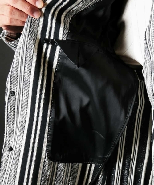 MICHEL KLEIN HOMME   （ミッシェルクランオム）の「スラブインレイストライプジャケット（テーラードジャケット・メンズ・ブラック・SMALL/MEDIUM/LARGE/X-LARGE）」の14枚目の写真