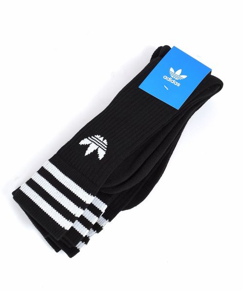 adidas(アディダス)の「adidas: SOLID CREW 3P ソックス(ソックス/靴下・メンズ・ブラック/ホワイト・ONE SIZE)」の2枚目の写真