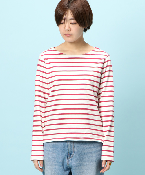 notch.（ノッチ）の「ボーダーボートネックロンＴ（Tシャツ/カットソー・レディース・ブラック/イエロー/ネイビー/ピンク・M）」の20枚目の写真