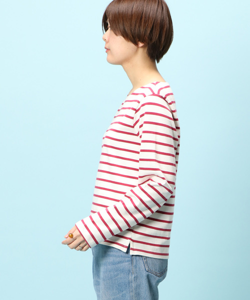 notch.（ノッチ）の「ボーダーボートネックロンＴ（Tシャツ/カットソー・レディース・ブラック/イエロー/ネイビー/ピンク・M）」の21枚目の写真