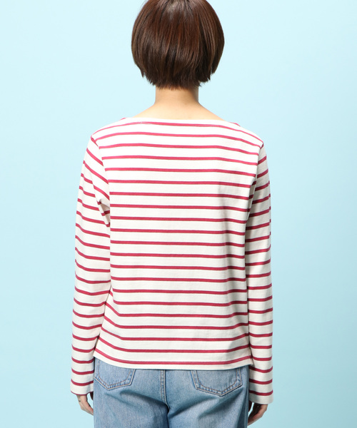 notch.（ノッチ）の「ボーダーボートネックロンＴ（Tシャツ/カットソー・レディース・ブラック/イエロー/ネイビー/ピンク・M）」の22枚目の写真