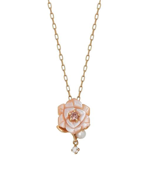 Take Up テイクアップ の 誕生花ジュエリー 6月バラネックレス カービング ネックレス Wear