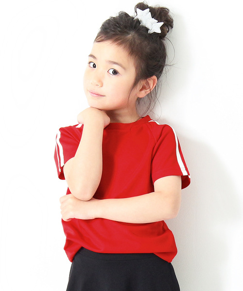 devirock（デビロック）の「袖ライン入り半袖Tシャツ 吸汗速乾 スポーツミックス（Tシャツ/カットソー・キッズ・ブラック/ブルー/レッド/ネイビー/イエロー・100cm/110cm/120cm/140cm/160cm/150cm/130cm）」の5枚目の写真