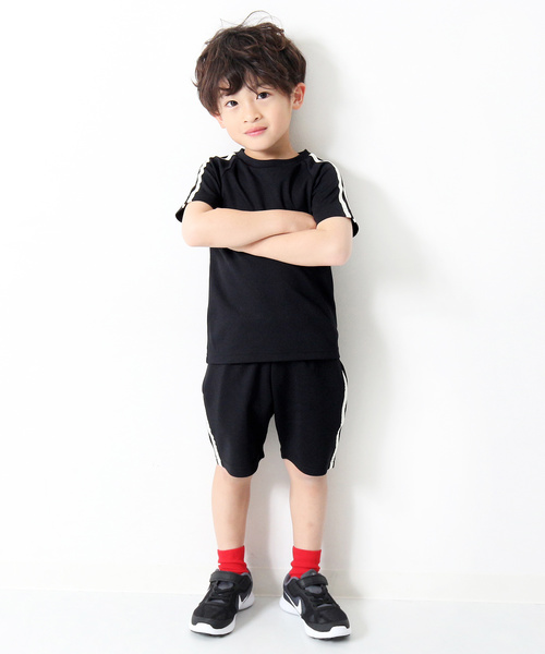 devirock（デビロック）の「袖ライン入り半袖Tシャツ 吸汗速乾 スポーツミックス（Tシャツ/カットソー・キッズ・ブラック/ブルー/レッド/ネイビー/イエロー・100cm/110cm/120cm/140cm/160cm/150cm/130cm）」の9枚目の写真