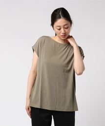 ・半袖シャーリング使いチュニック