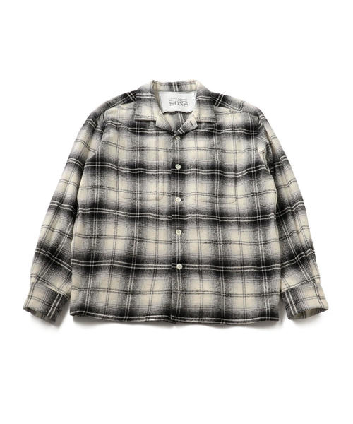 【美品】ユナイテッドアローズ，オンブレ，開襟，長袖シャツ，レーヨン ◇綺麗ユナイテッドアローズ ，開襟，オンブレ，長袖シャツ，チェック