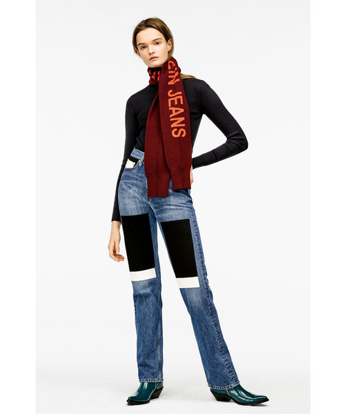 Calvin Klein Jeans（カルヴァンクラインジーンズ）の「ハイウェスト ストレート カラー ブロック ジーンズ CKJ030（デニムパンツ・レディース・ブルー・24inch/25inch/26inch/27inch/28inch）」の5枚目の写真