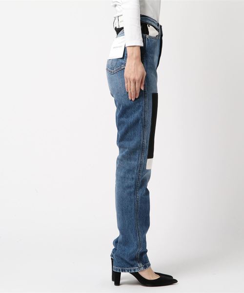 Calvin Klein Jeans（カルヴァンクラインジーンズ）の「ハイウェスト ストレート カラー ブロック ジーンズ CKJ030（デニムパンツ・レディース・ブルー・24inch/25inch/26inch/27inch/28inch）」の3枚目の写真