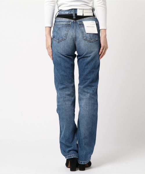 Calvin Klein Jeans（カルヴァンクラインジーンズ）の「ハイウェスト ストレート カラー ブロック ジーンズ CKJ030（デニムパンツ・レディース・ブルー・24inch/25inch/26inch/27inch/28inch）」の2枚目の写真