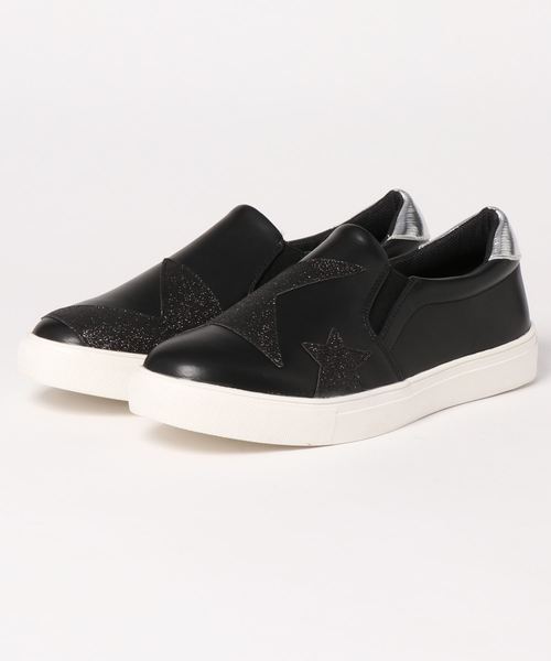 GeeRA（ジーラ）の「スター柄スリッポン（スニーカー・レディース・ブラック/ホワイト/シルバー/ホワイト×シルバー・MEDIUM/SMALL/X-LARGE/LARGE）」の10枚目の写真