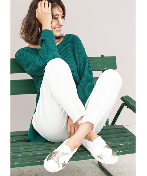 GeeRA（ジーラ）の「スター柄スリッポン（スニーカー・レディース・ブラック/ホワイト/シルバー/ホワイト×シルバー・MEDIUM/SMALL/X-LARGE/LARGE）」の8枚目の写真