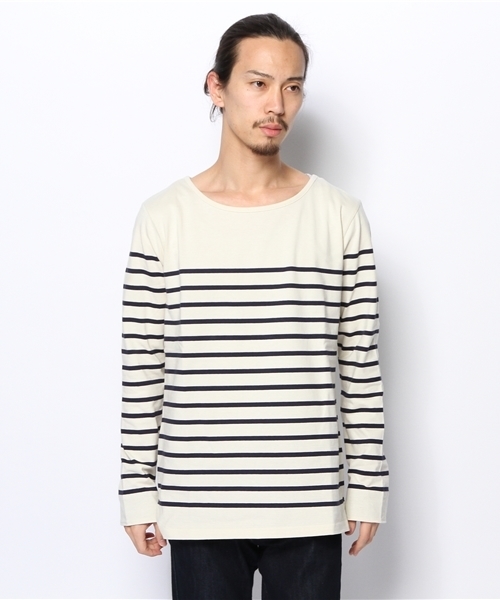 WEGO（ウィゴー）の「WEGO/パネルボーダーカットソー（Tシャツ/カットソー・メンズ・オフホワイト/ネイビー/トリコロール・MEDIUM/LARGE）」の4枚目の写真