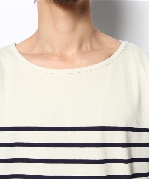 WEGO（ウィゴー）の「WEGO/パネルボーダーカットソー（Tシャツ/カットソー・メンズ・オフホワイト/ネイビー/トリコロール・MEDIUM/LARGE）」の7枚目の写真