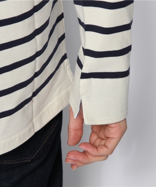 WEGO（ウィゴー）の「WEGO/パネルボーダーカットソー（Tシャツ/カットソー・メンズ・オフホワイト/ネイビー/トリコロール・MEDIUM/LARGE）」の8枚目の写真