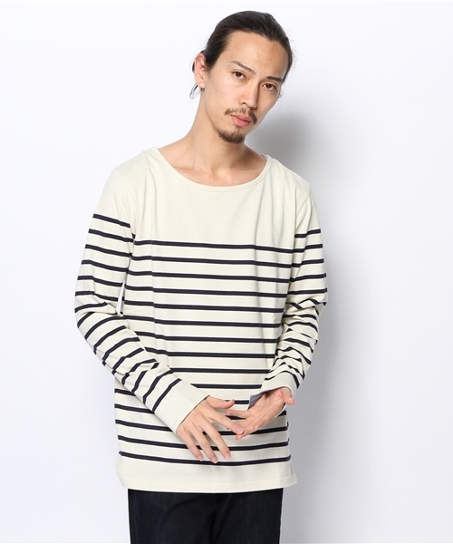 WEGO（ウィゴー）の「WEGO/パネルボーダーカットソー（Tシャツ/カットソー・メンズ・オフホワイト/ネイビー/トリコロール・MEDIUM/LARGE）」の13枚目の写真