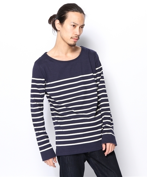 WEGO（ウィゴー）の「WEGO/パネルボーダーカットソー（Tシャツ/カットソー・メンズ・オフホワイト/ネイビー/トリコロール・MEDIUM/LARGE）」の11枚目の写真