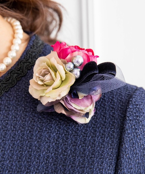 form forma（フォルムフォルマ）の「フォーマルコサージュ・ブローチ（ブローチ/コサージュ・レディース・ネイビー/ピンク/イエロー/ホワイト・FREE）」の14枚目の写真