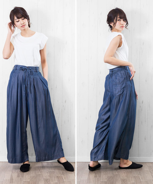 テンセルデニムワイドパンツ テンセルデニムワイドパンツ