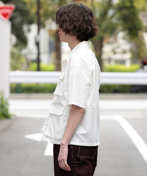 JUNRED（ジュンレッド）の「【ビッグシルエット】ダブルフラップポケットシャツ（シャツ/ブラウス・メンズ・ブラック/ホワイト・M/L）」の8枚目の写真