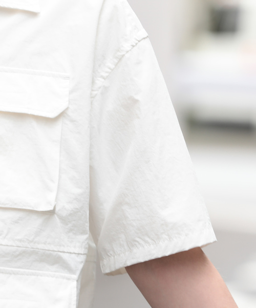 JUNRED（ジュンレッド）の「【ビッグシルエット】ダブルフラップポケットシャツ（シャツ/ブラウス・メンズ・ブラック/ホワイト・M/L）」の3枚目の写真