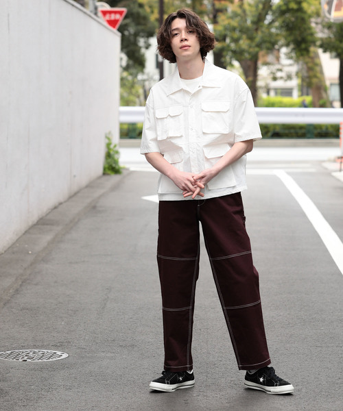 JUNRED（ジュンレッド）の「【ビッグシルエット】ダブルフラップポケットシャツ（シャツ/ブラウス・メンズ・ブラック/ホワイト・M/L）」の7枚目の写真