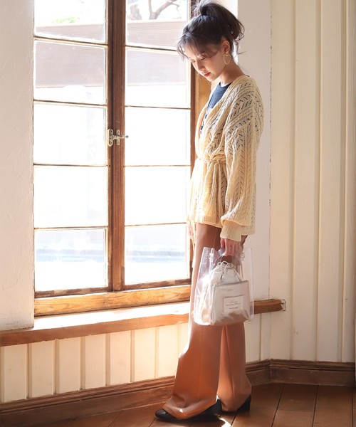 one after another NICE CLAUP（ワンアフターアナザーナイスクラップ）の「３点セットPVCスクエアバッグ（ショルダーバッグ・レディース・ブラウン系その他/クリア・FREE）」の4枚目の写真