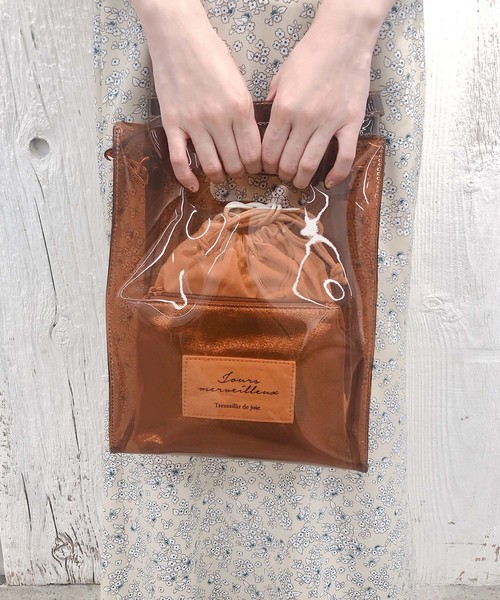 one after another NICE CLAUP（ワンアフターアナザーナイスクラップ）の「３点セットPVCスクエアバッグ（ショルダーバッグ・レディース・ブラウン系その他/クリア・FREE）」の20枚目の写真