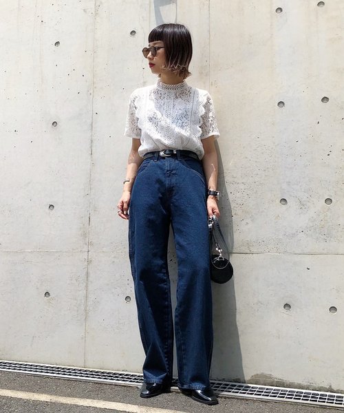 PAGEBOY（ページボーイ）の「レースハイネックブラウス（シャツ/ブラウス・レディース・ホワイト/ブラック/オフホワイト・FREE）」の6枚目の写真