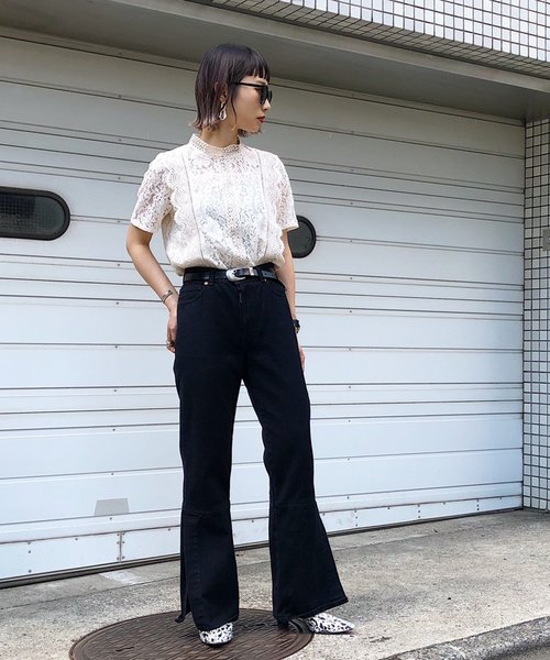 PAGEBOY（ページボーイ）の「レースハイネックブラウス（シャツ/ブラウス・レディース・ホワイト/ブラック/オフホワイト・FREE）」の8枚目の写真