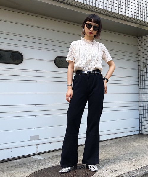 PAGEBOY（ページボーイ）の「レースハイネックブラウス（シャツ/ブラウス・レディース・ホワイト/ブラック/オフホワイト・FREE）」の10枚目の写真