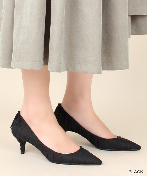 RANDA(ランダ)の「バックリボンチュールパンプス(パンプス・レディース・ブラック/ベージュ・23/24/25/22/25.5/22.5/24.5/23.5)」の2枚目の写真
