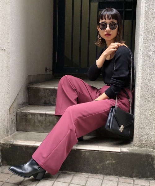 PAGEBOY（ページボーイ）の「スクエアリブニットプルオーバー（ニット/セーター・レディース・ブラック/ダークブラウン/オフホワイト/ライトブラウン・FREE）」の7枚目の写真