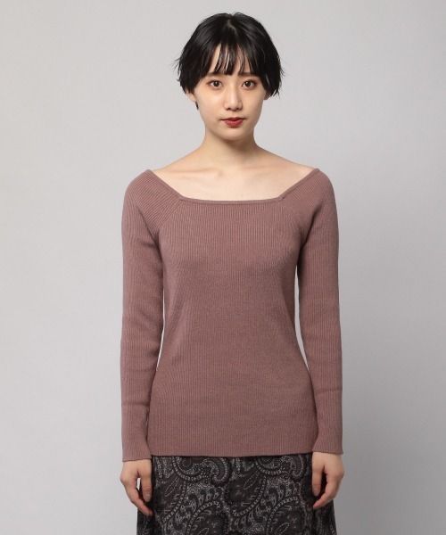 PAGEBOY（ページボーイ）の「スクエアリブニットプルオーバー（ニット/セーター・レディース・ブラック/ダークブラウン/オフホワイト/ライトブラウン・FREE）」の11枚目の写真