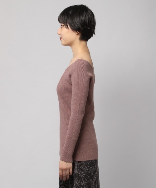 PAGEBOY（ページボーイ）の「スクエアリブニットプルオーバー（ニット/セーター・レディース・ブラック/ダークブラウン/オフホワイト/ライトブラウン・FREE）」の13枚目の写真