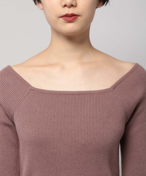 PAGEBOY（ページボーイ）の「スクエアリブニットプルオーバー（ニット/セーター・レディース・ブラック/ダークブラウン/オフホワイト/ライトブラウン・FREE）」の14枚目の写真